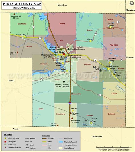 Portage County Wisconsin Map - Brook Collete