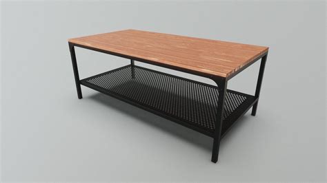 Rustic wood and cast iron coffee table - Download Free 3D model by Alan ...