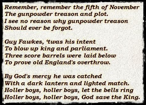 WE (World English): Poem: Remember, Remember, The Fifth Of November