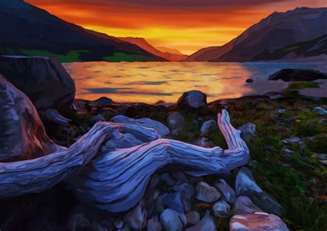 Digital painting - Resia lake (Italy) by Babarbie on DeviantArt