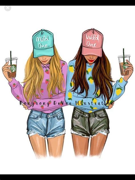 Pin van Maddies Outlet op Besties | Schets van meisjes, Illustratie ...