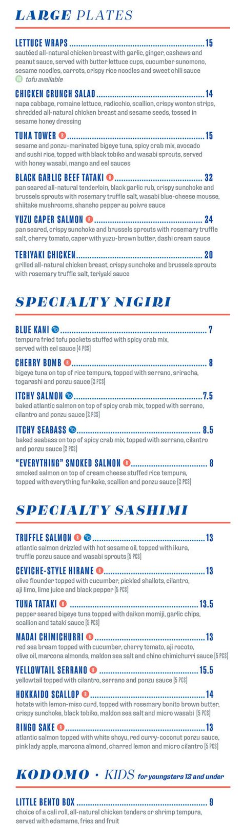 Blue Sushi Sake Grill Full Menu | Order Online | Delivery | Lincoln NE ...