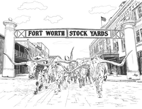 Cattle Drive Downtown Fort Worth TX - Art by Lissa - Digital Art & AI ...