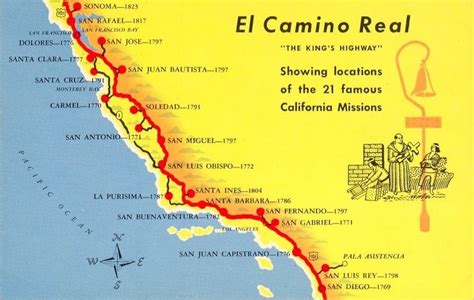 Map of El Camino Real de California | California Missions | Pinterest