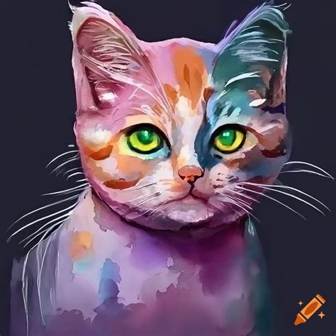 Digital art of a cute cat