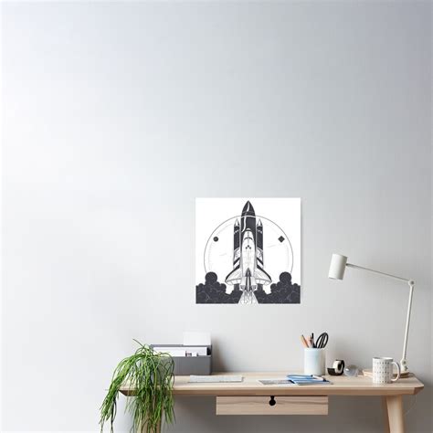 "vintage space rocket ship - rocket launch illustration" Poster for ...