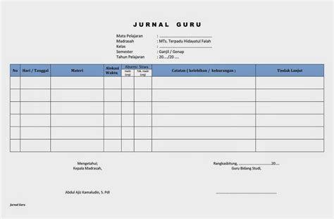 Contoh buku jurnal siswa dan guru | griz's blog