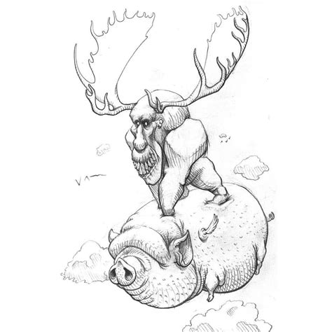 Flying Pig Sketch at PaintingValley.com | Explore collection of Flying ...