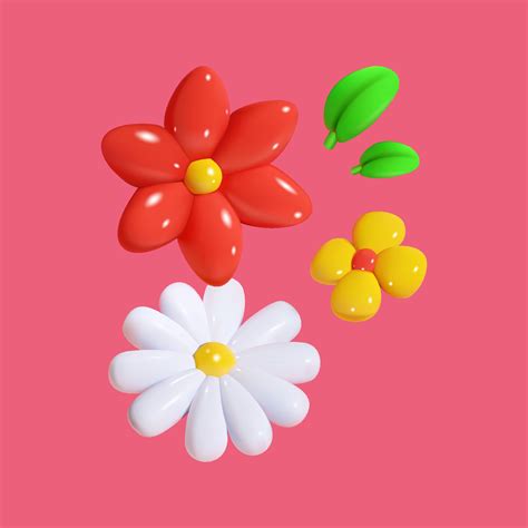 3d vector colorful flower collection. 27394755 Vector Art at Vecteezy