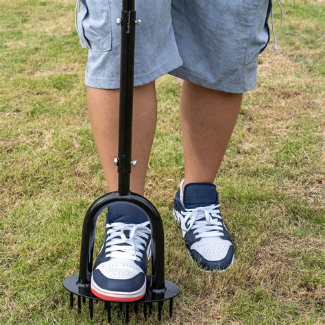 36" Lawn Aerator Manual Tool with 19 Iron Spikes Hand Air Aerator Loosening Soil | eBay