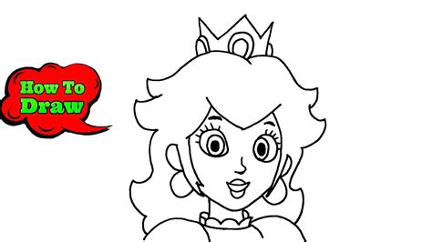 How To Draw Princess Peach | Super Mario | Directed Drawing Princess ...