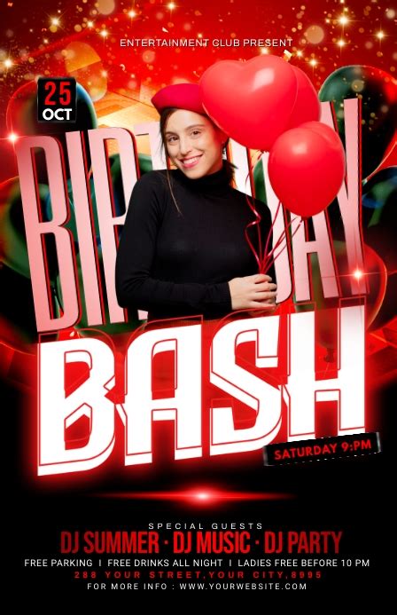 BIRTHDAY BASH Template | PosterMyWall