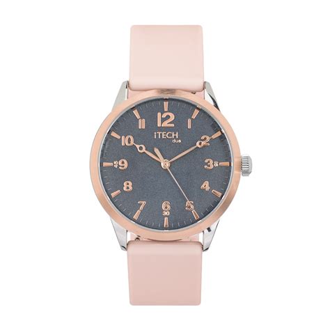 iTech - iTech Duo Silicone Strap Hybrid Smartwatch, Color: Blush/Silver - Walmart.com - Walmart.com