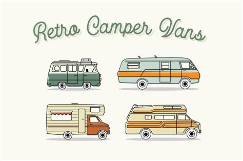 Retro Campervan Clip Art // Vanlife Clipart Instant - Etsy