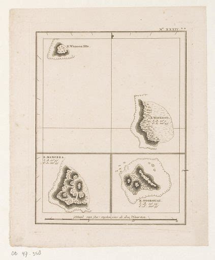 Map of four Pacific islands, including Mangaia and Tubuai free public ...