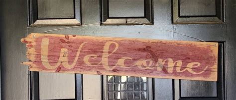 Rustic Hanging Wood Sign/welcome/ Reclaimed Wood/ House Warming/ Friends/ Door/ Horizontal ...