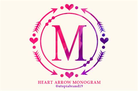 Heart Arrow Monogram Font by utopiabrand19 · Creative Fabrica