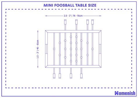 Standard Foosball Table Sizes (with 3 Drawings) - Homenish