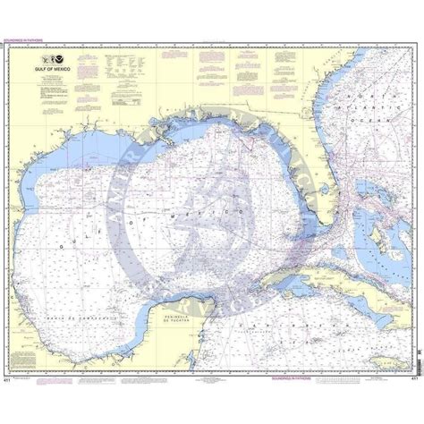 NOAA Nautical Chart 411: Gulf of Mexico | Gulf of Mexico Depth Chart ...