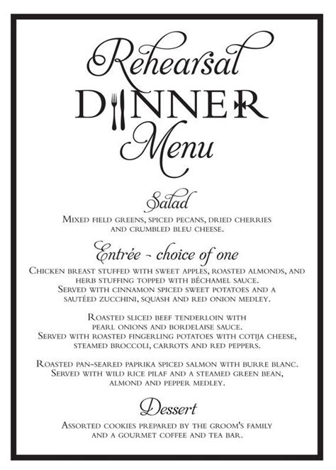 Rehearsal Dinner Menu, Wedding Menu, Menu Card, Modern Rehearsal Dinner ...