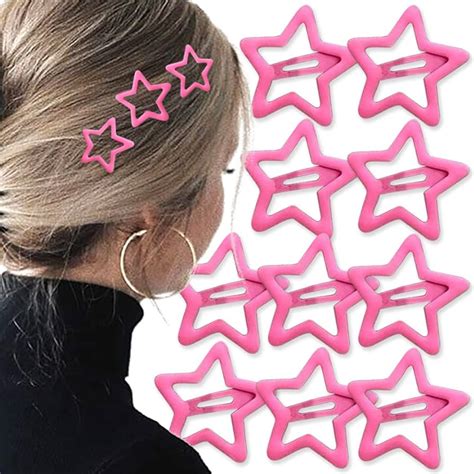 Pack of 16 Colour Star BB Hair Clips, Cute Star Hair Clips, Mini Hair ...