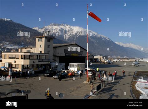 Samedan Airport, Engadin, Switzerland Stock Photo - Alamy