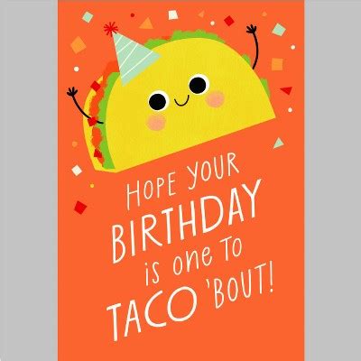 Taco Birthday Card Happy Birthday! Funny Card For Birthday, Funny Birthday Card, Taco Card ...