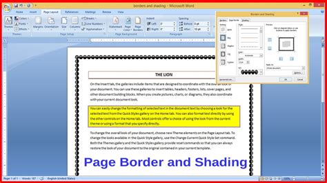 How to Apply Border and shading in ms word | Page border and shading - YouTube