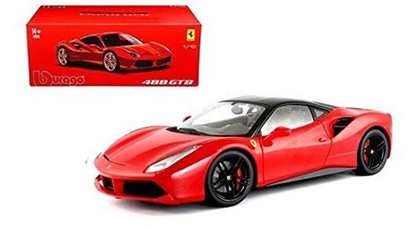 Bburago New 1:18 Ferrari Signature Series Collection - RED Ferrari 488 GTB Diecast Model Car ...