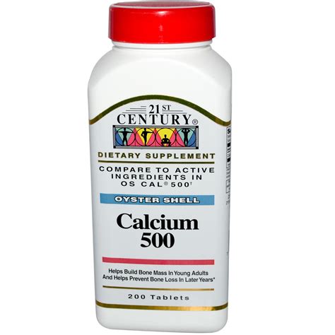 21st Century, Oyster Shell Calcium 500, 200 Tablets - iHerb