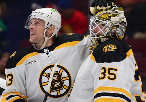 Boston Bruins goaltender Linus Ullmark scores goal against Vancouver ...