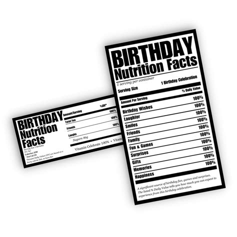 Free Birthday Nutrition Facts PNG - Pretty Party & Crafty