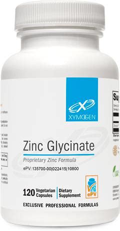 Zinc Glycinate 120 Capsules by Xymogen-5002