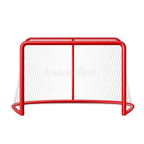 Vector Realistic Ice Hockey Goal with Net Stock Vector - Illustration of play, isolated: 160941070