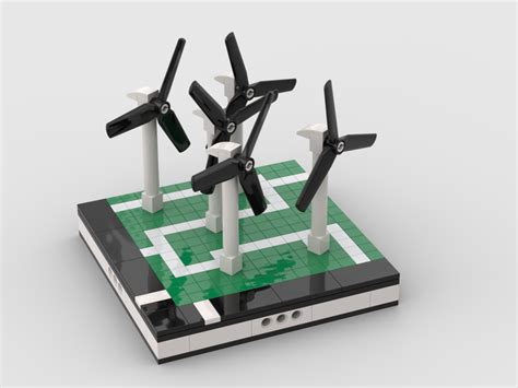 LEGO MOC Wind turbine farm for a Modular City by gabizon | Rebrickable - Build with LEGO