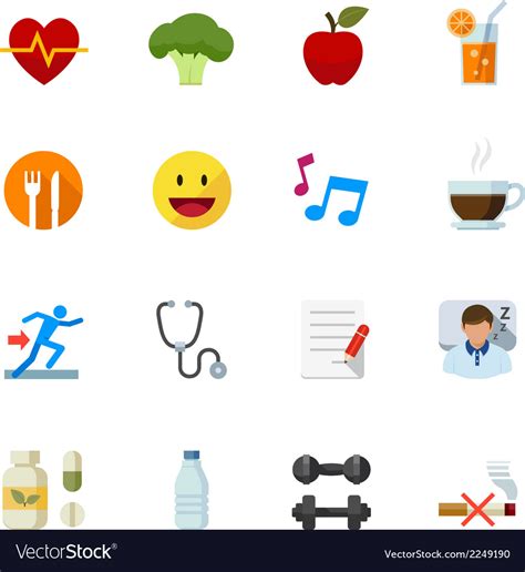 Health and wellness icons Royalty Free Vector Image