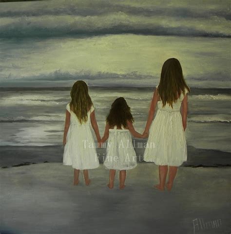 Girls on the Beach Oil Painting, Childrens Oil Painting, | Kenzie's Cottage