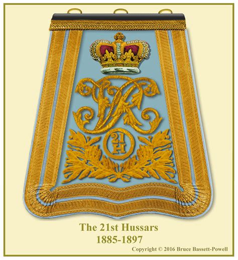 British; 21st Hussars, Officer's Sabretache, 1885-97 | Hussar, Historical flags, British uniforms