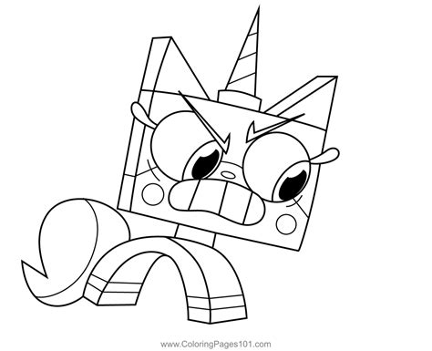 Princess Unikitty Angry Unikitty Coloring Page for Kids - Free Unikitty! Printable Coloring ...