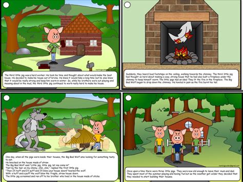 Story Of The Three Little Pigs Printable