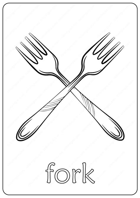 Printable Fork Coloring Page – Book PDF | Coloring pages, Color, Free coloring pages