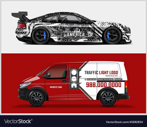 American flag car wrap design graphics Royalty Free Vector