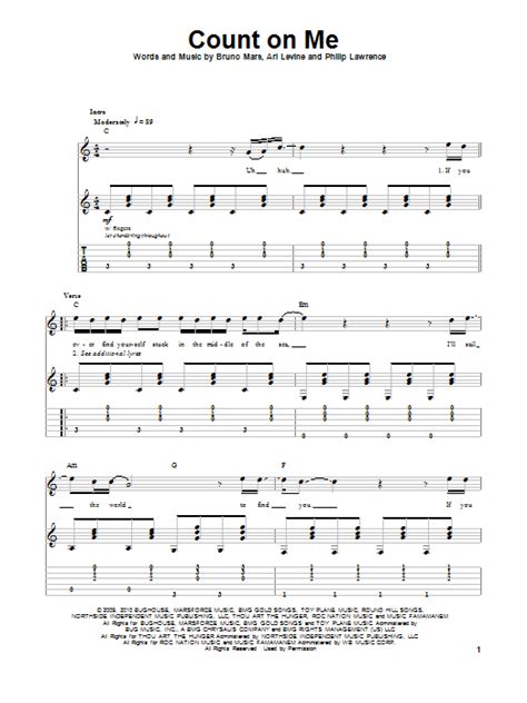 Count On Me by Bruno Mars - Guitar Tab Play-Along - Guitar Instructor