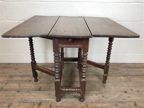 Antique 18th Century Small Oak Drop Leaf Gate Leg Table, Folding Table or Console Table - M-183 ...