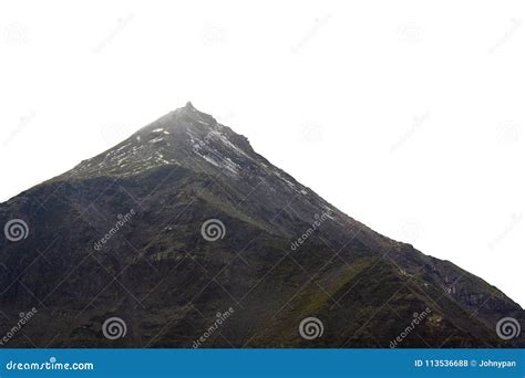 Mountain Peak Isolated on White Stock Photo - Image of scenic, forest: 113536688