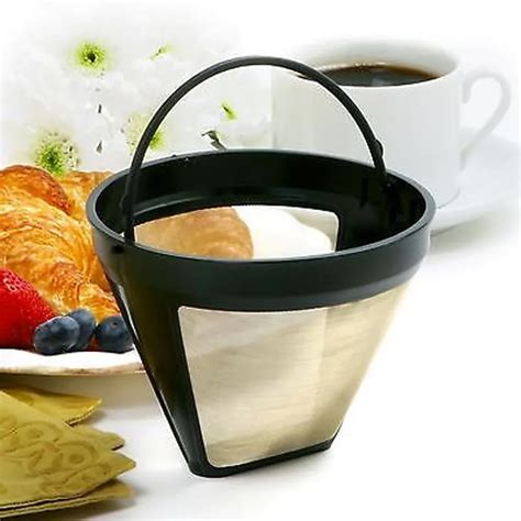 Cone Shape Permanent Coffee Filter 10 12 Cup Washable Reusable Coffee Filter Mesh With Handle ...