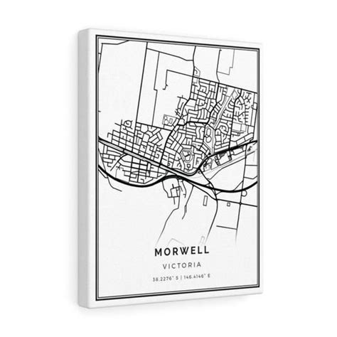 Morwell Map Canvas Print City Maps Wall Art Victoria Gift | Etsy | City map wall art, Map wall ...