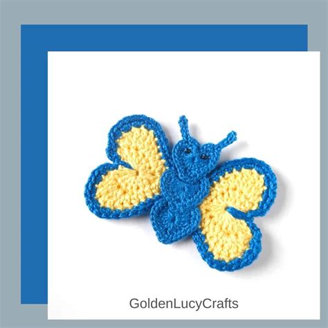 Heart Butterfly Applique, Free Crochet Pattern - GoldenLucyCrafts