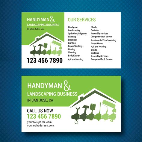 Handyman Business Cards / Handyman Business Card Template | Business Card Sample - Handyman ...