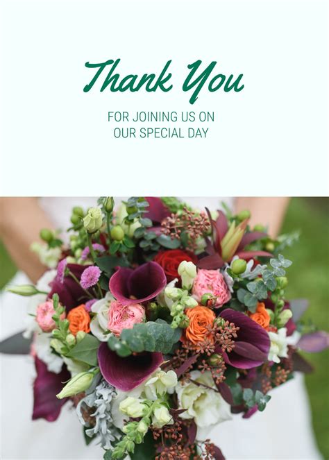 Thank you flowers customizable thank you card template | Shutterstock